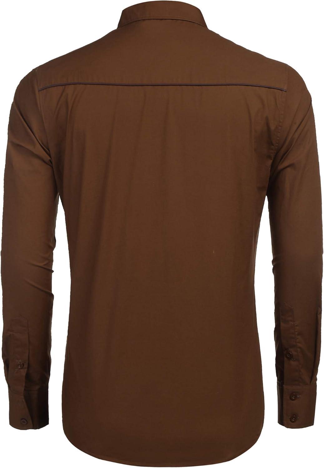 imageCOOFANDY Mens Western Shirts Long Sleeve Embroideres Cowboy Shirts Casual Button Down Shirt01coffeepattern1