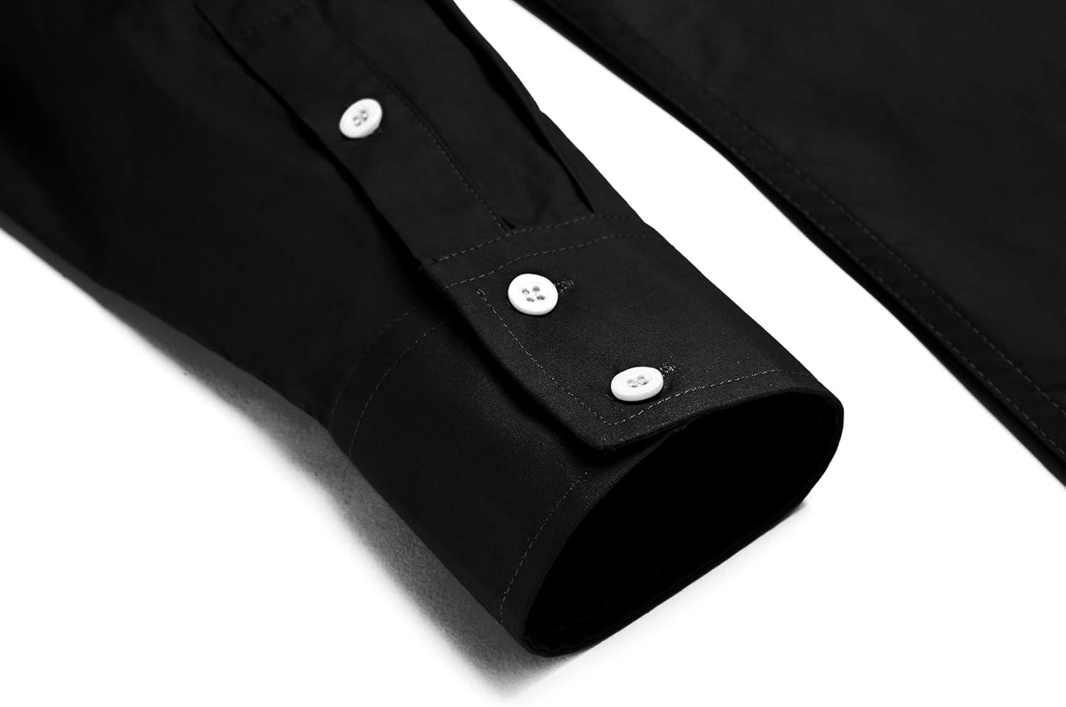 imageCOOFANDY Mens Western Shirts Long Sleeve Embroideres Cowboy Shirts Casual Button Down ShirtBlack Pattern3