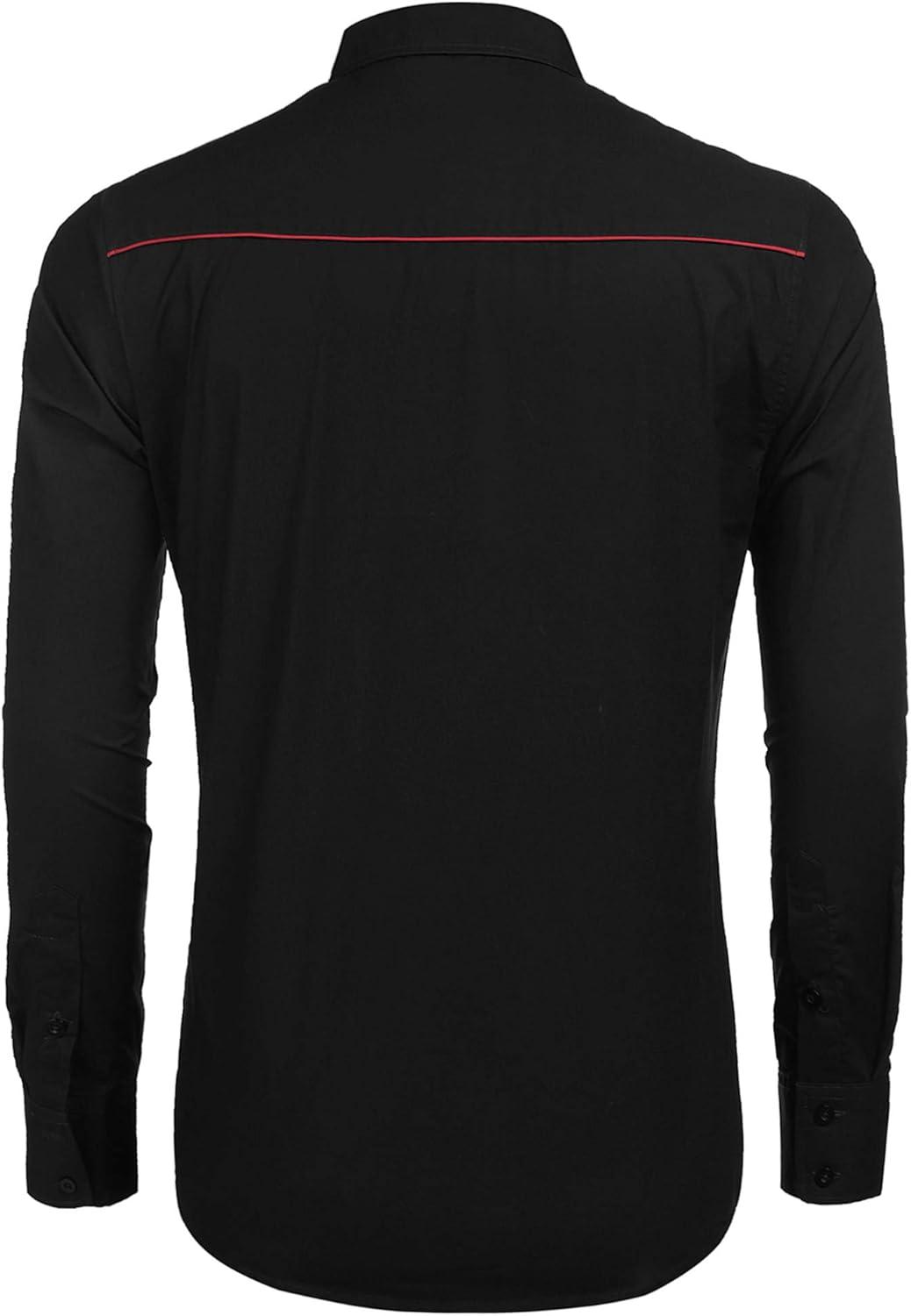 imageCOOFANDY Mens Western Shirts Long Sleeve Embroideres Cowboy Shirts Casual Button Down ShirtBlackpattern1