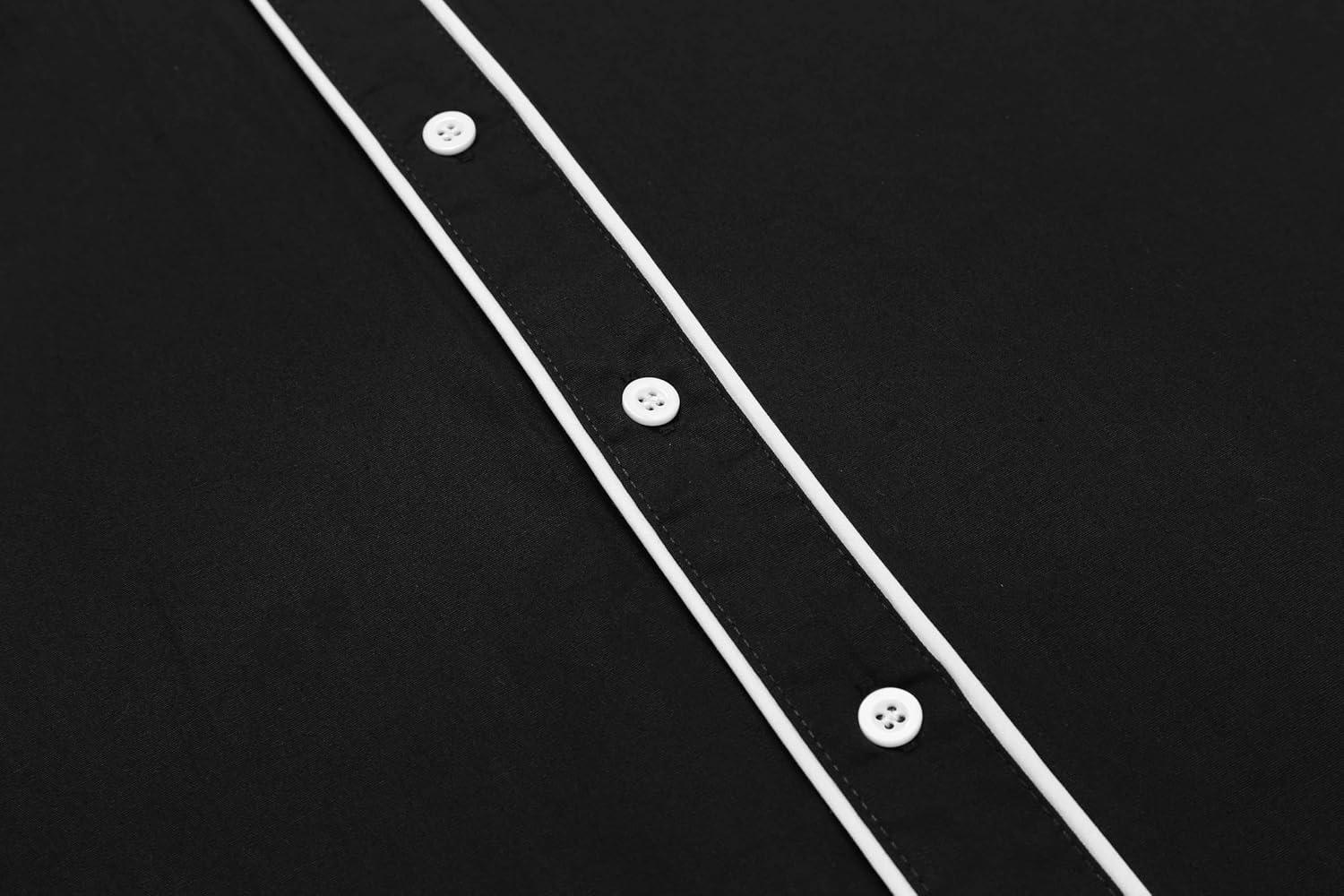 imageCOOFANDY Mens Western Shirts Long Sleeve Embroideres Cowboy Shirts Casual Button Down ShirtBlackpattern2