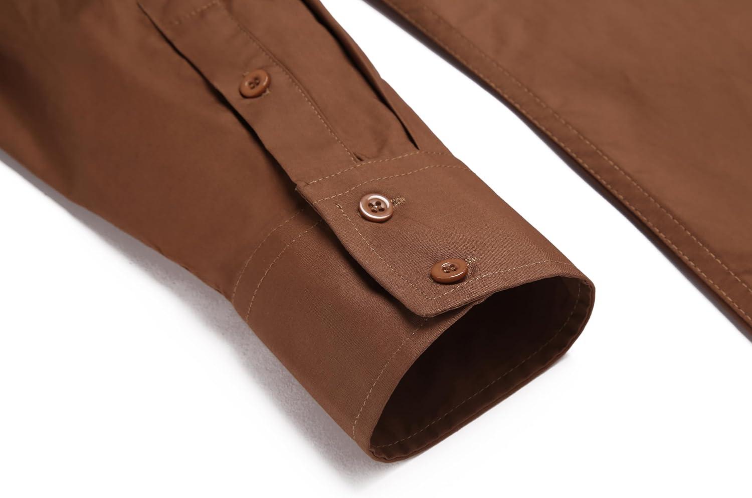 imageCOOFANDY Mens Western Shirts Long Sleeve Embroideres Cowboy Shirts Casual Button Down ShirtBrown Pattern3