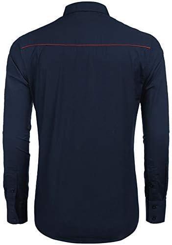 imageCOOFANDY Mens Western Shirts Long Sleeve Embroideres Cowboy Shirts Casual Button Down ShirtNavy Bluepattern1