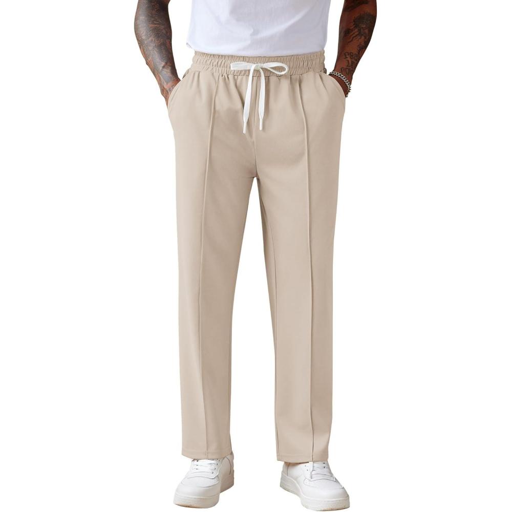 imageCOOFANDY Mens Knit Sweatpants Lightweight Open Bottom Casual Pants Drawstring Jogger Yoga Pants with PocketsGrey