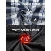 COOFANDY Flannel Jacket for Men Quilted Lined Shacket Long Sleeve Button Down Hoodie Shirt Jackets(Navy White Plaid)
