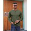 COOFANDY Henley Shirts for Men Long Sleeve T Shirts Textured Casual Stretch Fashion Pullover Lightweight Fall Tops(Army Green)