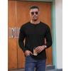 COOFANDY Henley Shirts for Men Long Sleeve T Shirts Textured Casual Stretch Fashion Pullover Lightweight Fall Tops(Black)
