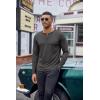 COOFANDY Henley Shirts for Men Long Sleeve T Shirts Textured Casual Stretch Fashion Pullover Lightweight Fall Tops(Dark Grey)
