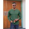 COOFANDY Henley Shirts for Men Long Sleeve T Shirts Textured Casual Stretch Fashion Pullover Lightweight Fall Tops(Green)