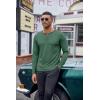 COOFANDY Henley Shirts for Men Long Sleeve T Shirts Textured Casual Stretch Fashion Pullover Lightweight Fall Tops(Green)