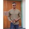 COOFANDY Henley Shirts for Men Long Sleeve T Shirts Textured Casual Stretch Fashion Pullover Lightweight Fall Tops(Khaki)