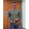 COOFANDY Henley Shirts for Men Long Sleeve T Shirts Textured Casual Stretch Fashion Pullover Lightweight Fall Tops(Light Grey)