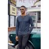 COOFANDY Henley Shirts for Men Long Sleeve T Shirts Textured Casual Stretch Fashion Pullover Lightweight Fall Tops(Navy Blue)