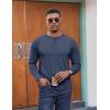 COOFANDY Henley Shirts for Men Long Sleeve T Shirts Textured Casual Stretch Fashion Pullover Lightweight Fall Tops(Navy Blue)