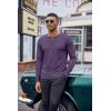 COOFANDY Henley Shirts for Men Long Sleeve T Shirts Textured Casual Stretch Fashion Pullover Lightweight Fall Tops(Purple)