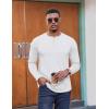 COOFANDY Henley Shirts for Men Long Sleeve T Shirts Textured Casual Stretch Fashion Pullover Lightweight Fall Tops(White)