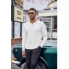 COOFANDY Henley Shirts for Men Long Sleeve T Shirts Textured Casual Stretch Fashion Pullover Lightweight Fall Tops(White)