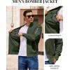 COOFANDY Men Bomber Jacket Lightweight Casual Windbreaker Zip Up Coat Fashion Stylish Fall Jackets with Pocket(Army Green)