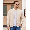 COOFANDY Men Bomber Jacket Lightweight Casual Windbreaker Zip Up Coat Fashion Stylish Fall Jackets with Pocket(Beige)