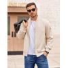 COOFANDY Men Bomber Jacket Lightweight Casual Windbreaker Zip Up Coat Fashion Stylish Fall Jackets with Pocket(Beige)