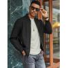 COOFANDY Men Bomber Jacket Lightweight Casual Windbreaker Zip Up Coat Fashion Stylish Fall Jackets with Pocket(Black)