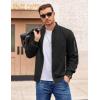 COOFANDY Men Bomber Jacket Lightweight Casual Windbreaker Zip Up Coat Fashion Stylish Fall Jackets with Pocket(Black)
