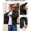 COOFANDY Men Bomber Jacket Lightweight Casual Windbreaker Zip Up Coat Fashion Stylish Fall Jackets with Pocket(Black)