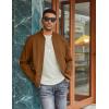 COOFANDY Men Bomber Jacket Lightweight Casual Windbreaker Zip Up Coat Fashion Stylish Fall Jackets with Pocket(Brown)