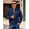 COOFANDY Men Bomber Jacket Lightweight Casual Windbreaker Zip Up Coat Fashion Stylish Fall Jackets with Pocket(Navy)