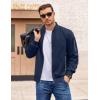 COOFANDY Men Bomber Jacket Lightweight Casual Windbreaker Zip Up Coat Fashion Stylish Fall Jackets with Pocket(Navy)