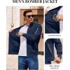COOFANDY Men Bomber Jacket Lightweight Casual Windbreaker Zip Up Coat Fashion Stylish Fall Jackets with Pocket(Navy)