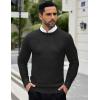 COOFANDY Men Dress Crewneck Sweater Pullover Knit Long Sleeve Casual Slim Fit Sweater(A-black)