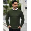 COOFANDY Men Dress Crewneck Sweater Pullover Knit Long Sleeve Casual Slim Fit Sweater(Army Green)