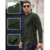 COOFANDY Men Dress Crewneck Sweater Pullover Knit Long Sleeve Casual Slim Fit Sweater(Army Green)