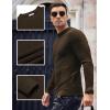 COOFANDY Men Dress Crewneck Sweater Pullover Knit Long Sleeve Casual Slim Fit Sweater(Brown)