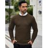 COOFANDY Men Dress Crewneck Sweater Pullover Knit Long Sleeve Casual Slim Fit Sweater(Brown)