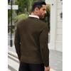 COOFANDY Men Dress Crewneck Sweater Pullover Knit Long Sleeve Casual Slim Fit Sweater(Brown)