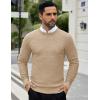 COOFANDY Men Dress Crewneck Sweater Pullover Knit Long Sleeve Casual Slim Fit Sweater(Camel)