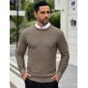 COOFANDY Men Dress Crewneck Sweater Pullover Knit Long Sleeve Casual Slim Fit Sweater(Dark Brown)