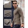 COOFANDY Men Dress Crewneck Sweater Pullover Knit Long Sleeve Casual Slim Fit Sweater(Dark Brown)