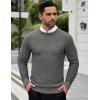 COOFANDY Men Dress Crewneck Sweater Pullover Knit Long Sleeve Casual Slim Fit Sweater(Dark Gray)