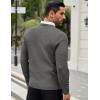 COOFANDY Men Dress Crewneck Sweater Pullover Knit Long Sleeve Casual Slim Fit Sweater(Dark Gray)