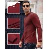 COOFANDY Men Dress Crewneck Sweater Pullover Knit Long Sleeve Casual Slim Fit Sweater(Dark Red)