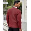COOFANDY Men Dress Crewneck Sweater Pullover Knit Long Sleeve Casual Slim Fit Sweater(Dark Red)