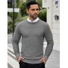 COOFANDY Men Dress Crewneck Sweater Pullover Knit Long Sleeve Casual Slim Fit Sweater(Gray)