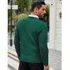 COOFANDY Men Dress Crewneck Sweater Pullover Knit Long Sleeve Casual Slim Fit Sweater(Green)