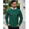 COOFANDY Men Dress Crewneck Sweater Pullover Knit Long Sleeve Casual Slim Fit Sweater(Green)