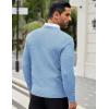 COOFANDY Men Dress Crewneck Sweater Pullover Knit Long Sleeve Casual Slim Fit Sweater(Light Blue)