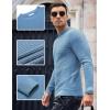 COOFANDY Men Dress Crewneck Sweater Pullover Knit Long Sleeve Casual Slim Fit Sweater(Light Blue)