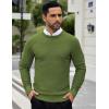 COOFANDY Men Dress Crewneck Sweater Pullover Knit Long Sleeve Casual Slim Fit Sweater(Seaweed Green)