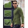 COOFANDY Men Dress Crewneck Sweater Pullover Knit Long Sleeve Casual Slim Fit Sweater(Seaweed Green)